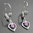 Earring Heart with pink jewel, Silver 925