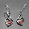 Earring Heart with strawberry, Silver 925