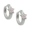 Earring Star with pink zirconia, Silver 925