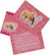 Traumpferdchen rosa Einladungskarten, 6er-Pack