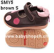 Shooshoos for toddlers brown with pink Dots (Size 4 - 6)