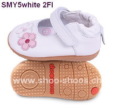 Shooshoos for toddlers Sandal white with pink Flowers (Size 6)