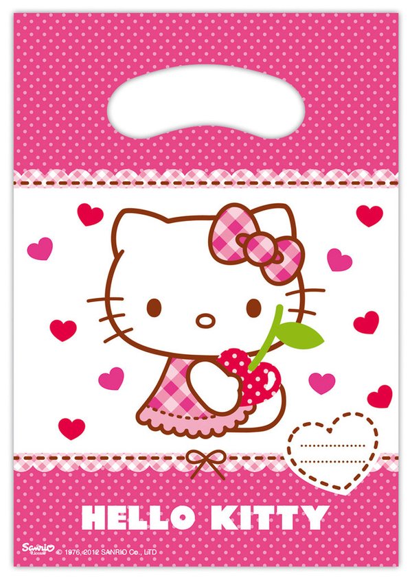 Hello Kitty Heart 2 Partytüten, 6er-Pack