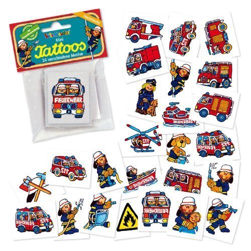 Feuerwehr Mini-Tattoos, 24er-Pack