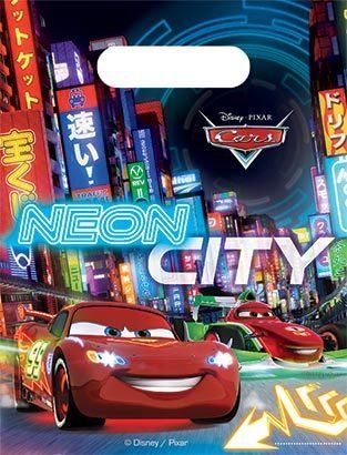 Cars Neon Partytüten, 6er-Pack