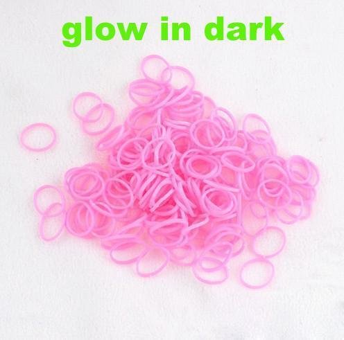 Loom Bands pastel pink glow in the dark, 300pcs