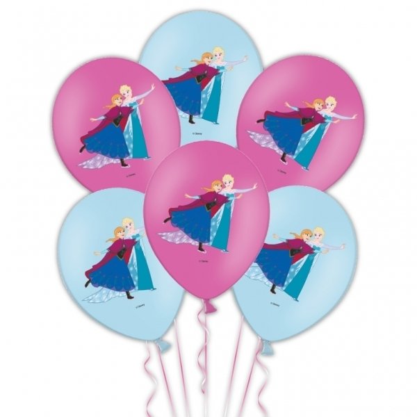Eiskönigin Ballone rosa/blau, 6er-Pack