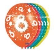 8 Jahr Ballone, 5er-Pack Rundumdruck